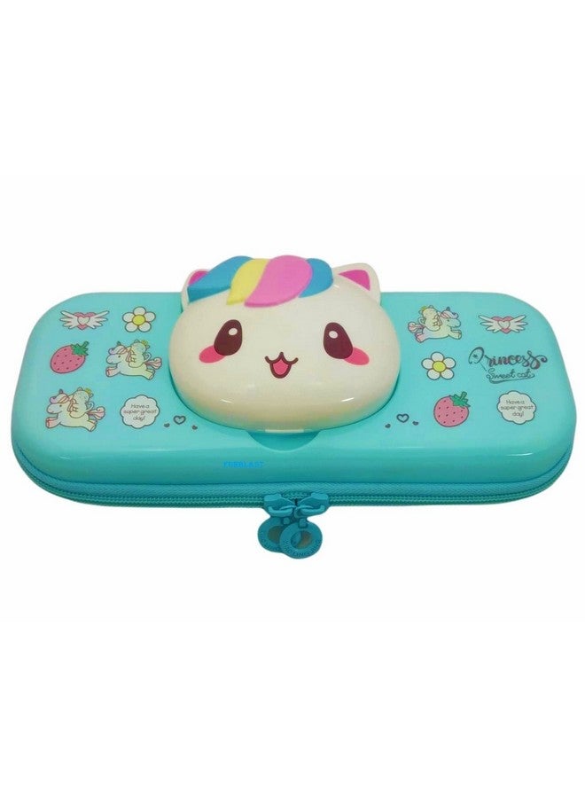 فنبلاست حقائب أقلام فن بلاست الأنيقة للبنات، حافظة أقلام للبنات، حقائب أقلام للأطفال، صندوق أقلام للأولاد، صندوق أقلام للأطفال، حافظة أقلام، حقيبة أقلام للأولاد، منظم أدوات مكتبية (أزرق) - Image 3