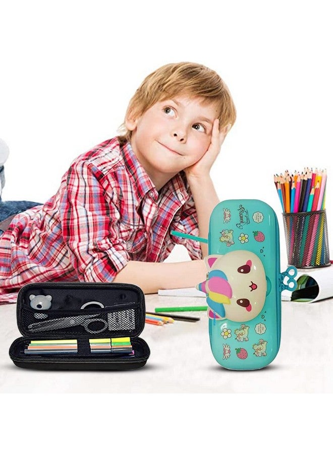 فنبلاست حقائب أقلام فن بلاست الأنيقة للبنات، حافظة أقلام للبنات، حقائب أقلام للأطفال، صندوق أقلام للأولاد، صندوق أقلام للأطفال، حافظة أقلام، حقيبة أقلام للأولاد، منظم أدوات مكتبية (أزرق) - Image 5