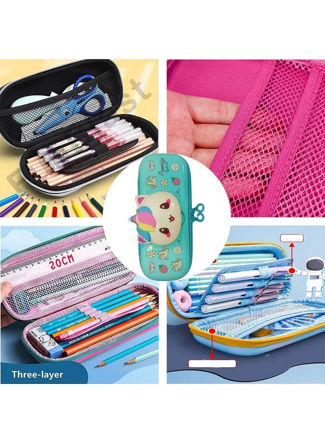 فنبلاست حقائب أقلام فن بلاست الأنيقة للبنات، حافظة أقلام للبنات، حقائب أقلام للأطفال، صندوق أقلام للأولاد، صندوق أقلام للأطفال، حافظة أقلام، حقيبة أقلام للأولاد، منظم أدوات مكتبية (أزرق) - Image 4