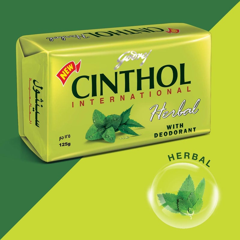 Cinthol Herbal Bath Soap with Deodorant – 99.9% Germ Protection, 125g - Image 2
