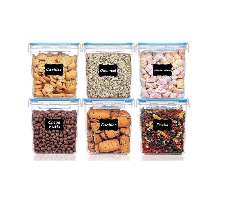 ENTITY BPA-Free, Plastic Airtight Containers Storage for Fridge Kitchen Canister Jars and Containers, Boxes for Storage Containers - 750ml (Set of 6pcs, Transparent) - Image 1