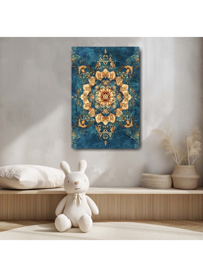 هوم جاليري تصميم ملون مع تصميم مكتوب عليه الزاوية اليمنى العليا مطبوع على لوحة فنية جدارية من القماش 120 فى 80 - Image 1