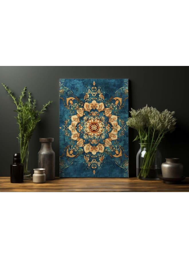 هوم جاليري تصميم ملون مع تصميم مكتوب عليه الزاوية اليمنى العليا مطبوع على لوحة فنية جدارية من القماش 120 فى 80 - Image 4