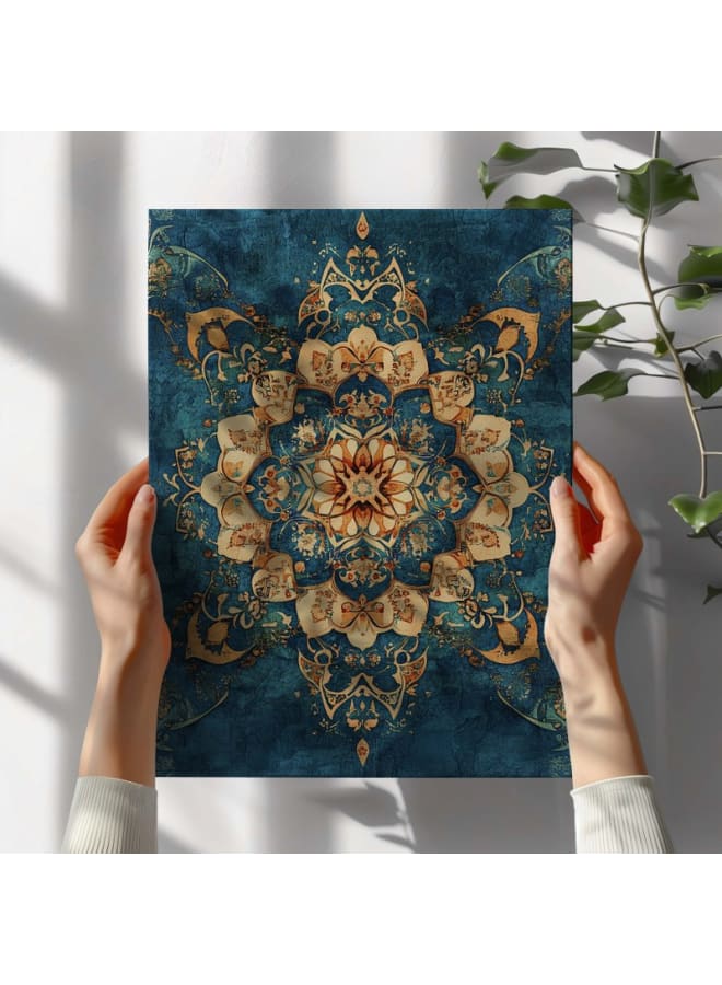 هوم جاليري تصميم ملون مع تصميم مكتوب عليه الزاوية اليمنى العليا مطبوع على لوحة فنية جدارية من القماش 120 فى 80 - Image 3