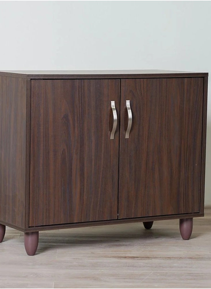 DANUBE HOME - خزانة أحذية من فيار 9 أزواج تصميم عصري أثاثOrganizer أحذية من الخشب لمنطقة الدخول والمدخل وغرفة المعيشة مصنوعة في ماليزيا رف تخزين أحذية L78xW35xH65.5 سم - بني داكن - Image 1