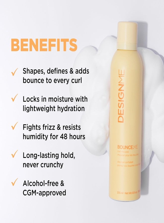 Design.Me BOUNCE.ME Curl Mousse | Lightweight Curl Defining Mousse for Wavy & Curly Hair | Frizz Control, Humidity Resistant, Alcohol-Free Mousse for Hair Styling | CGM Approved - Image 2