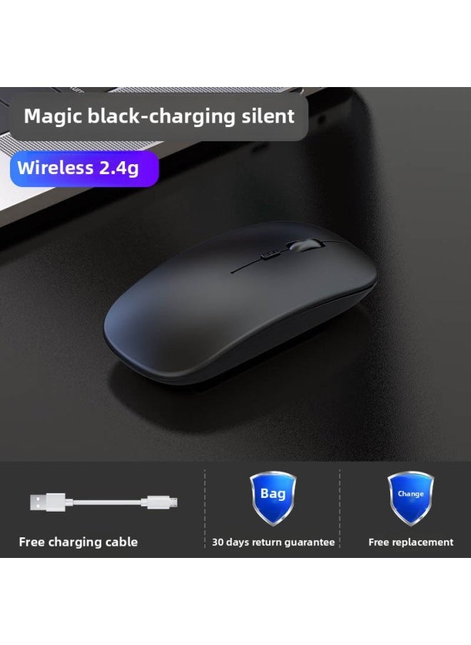 Generic - Wireless Mouse Charging Silent Bluetooth Dual-Mode Home Office Laptop Desktop Unlimited Mouse Silent-Specification:Magic Black Wireless Version [rechargeable + Silent] - Image 1