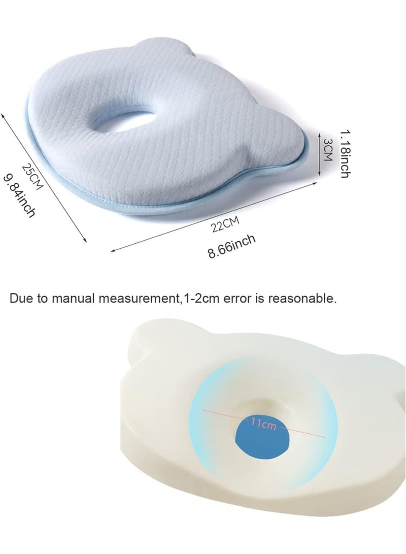 Baby Head Shaping Pillow, Bear Design with Cute Patterns, Memory Foam Support for Newborns and Infants - Image 5