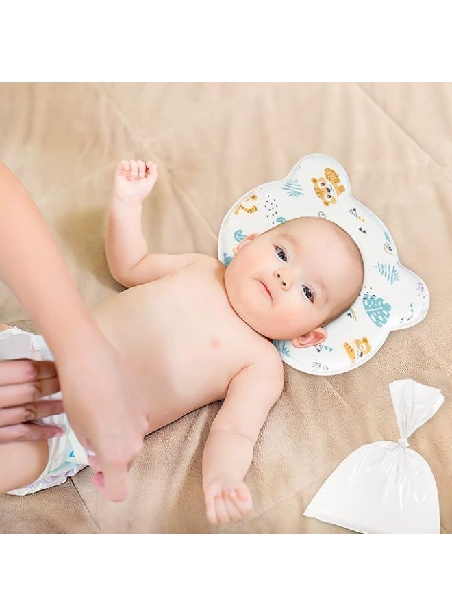 Baby Head Shaping Pillow, Bear Design with Cute Patterns, Memory Foam Support for Newborns and Infants - Image 4