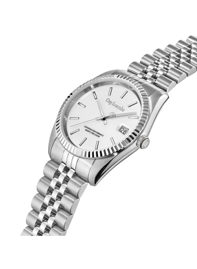 غاي لاروش Anthony Stainless Steel Bracelet Analog Watch for Men, 40.5mm