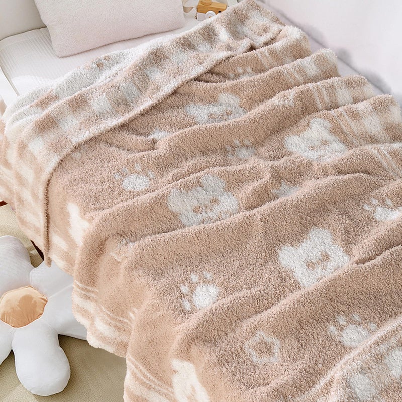 JOOJA Beige Bear Baby Blanket â€“ Knitted Teddy Design Throw for Baby Boys & Girls, Nursery Essentials & Shower Gifts â€“ Soft & Warm, 30x40 Inch - Image 2