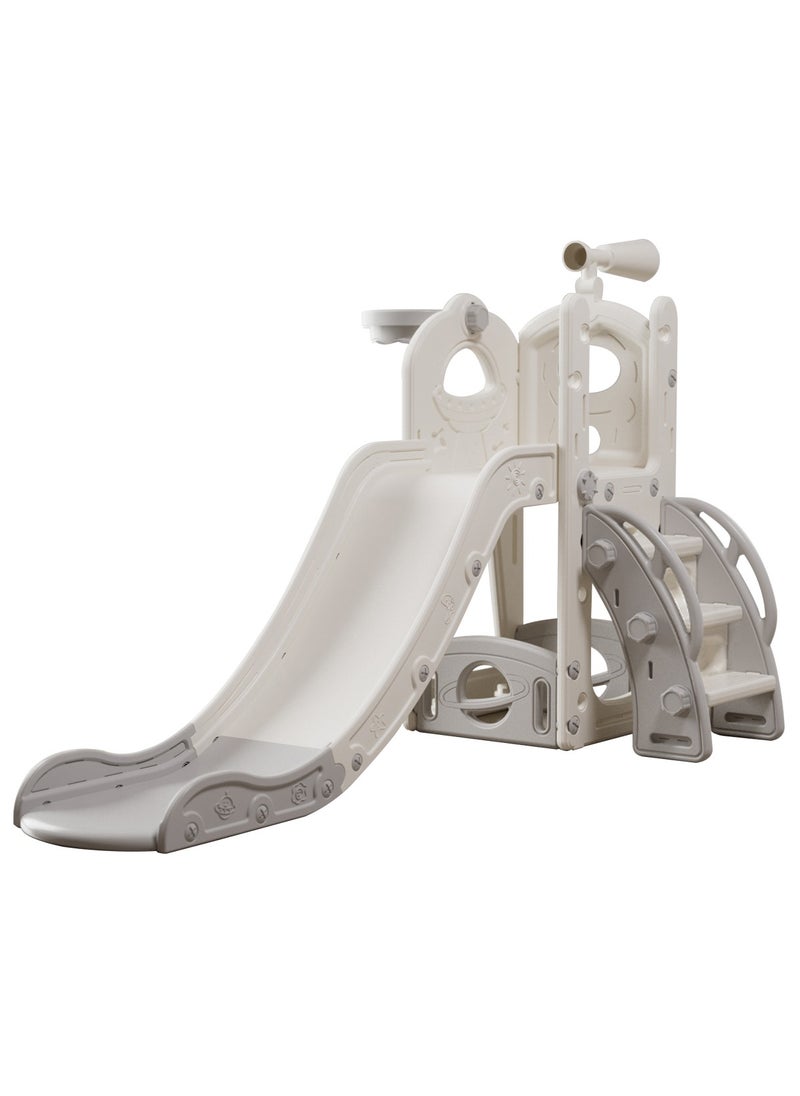 Pokuula - 6 in 1 Game Time Sports Slide for Kids, Indoor/Outdoor Playground Set, Slide, Basketball Hoop,Playset Playground Freestanding Slide,  Extra-Long Slide with Basketball Hoop - Image 1