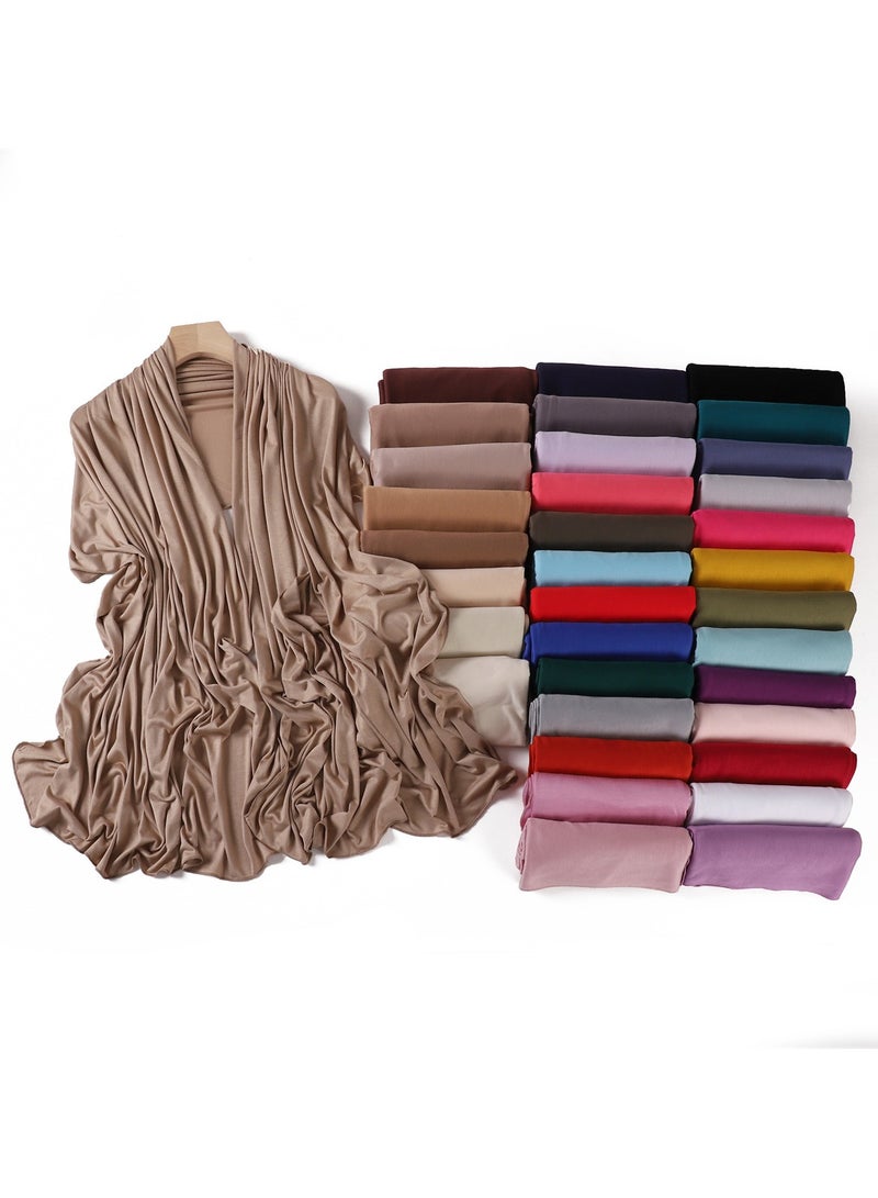 AINA 12 Pcs Jersey Shawl Hijab Set for Women | Soft Stretch Fabric | Non-Slip, Breathelable, Pastel Color Hijabs | Everyday Lightweight Headscarf Combo  - Image 2