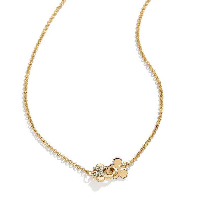 BaubleBar Mickey Mouse & Minnie Mouse Disney Better Half Necklace - Clear/Gold - Image 1