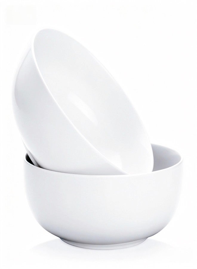 YALONG Serving Bowls,101oz (10") Large Salad Bowl Set of 2, Large Ceramic Bowls for Party, White Serving Bowls for Salad,Fruit,Pasta and Dinner, Microwave Dishwasher Safe - Image 1