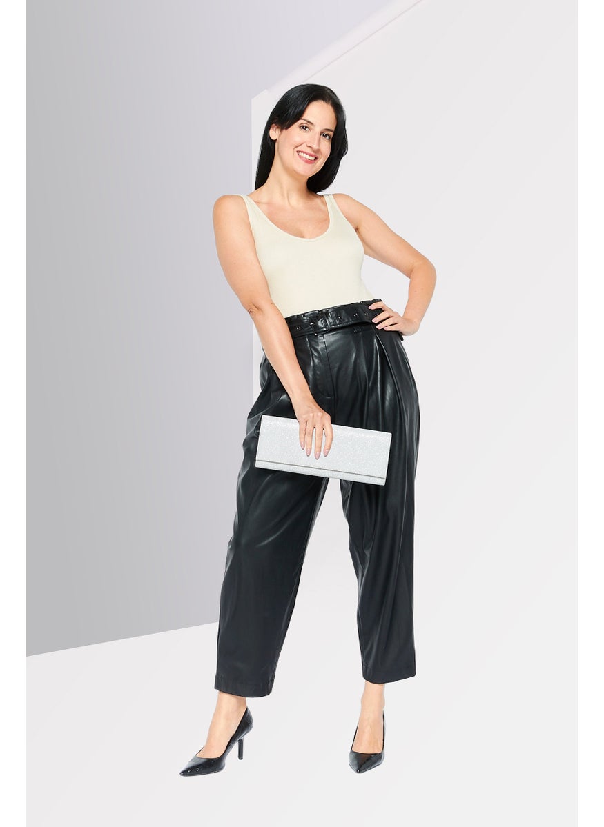 Women Solid Faux Leather Paperbag Pants, Black - pzsku/ZA6BAE8A0F4B499260947Z/45/_/1740495352/44954f5d-04fb-4a81-9adb-319e4ec1cdbf