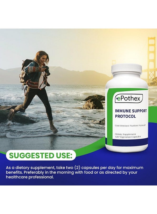 EPOTHEX Immune Support Protocol - Powerful Blend of Vitamin C, N-Acetyl Cysteine, Zinc, Vitamin D 2500 IU, Vitamin A, Quercetin - 120 Count (2 mo Supply) - Image 3