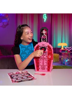 MONSTER HIGH Garden Mysteries Draculaura with Reveal Closet & 19+ Tea Party Surprises like Clothes, Skulltimate Secrets Doll & Accessories Set  - Image 2