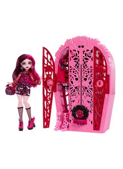 MONSTER HIGH Garden Mysteries Draculaura with Reveal Closet & 19+ Tea Party Surprises like Clothes, Skulltimate Secrets Doll & Accessories Set  - Image 1