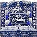 Nigifter Blue Birthday Decorations 37 PCS Blue and Silver Party Decorations for Men Boys Women Girls Happy Birthday Backdrop Banner Tablecloth Party Supplies Confetti Balloons Arch - Image 2