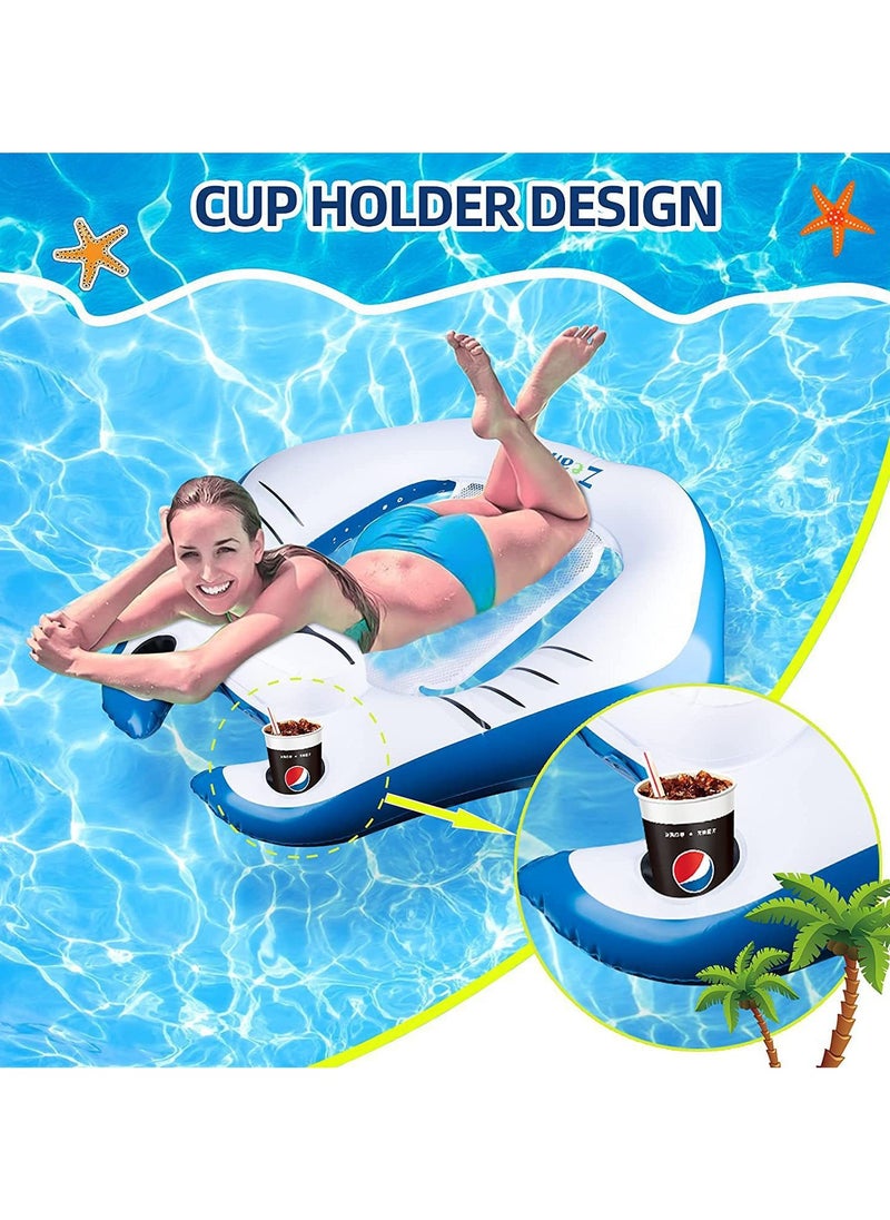 General - Inflatable water manta ray floating chair luminous U-shaped sofa back reclining chair floating bed floating seat ring floating row - Image 1