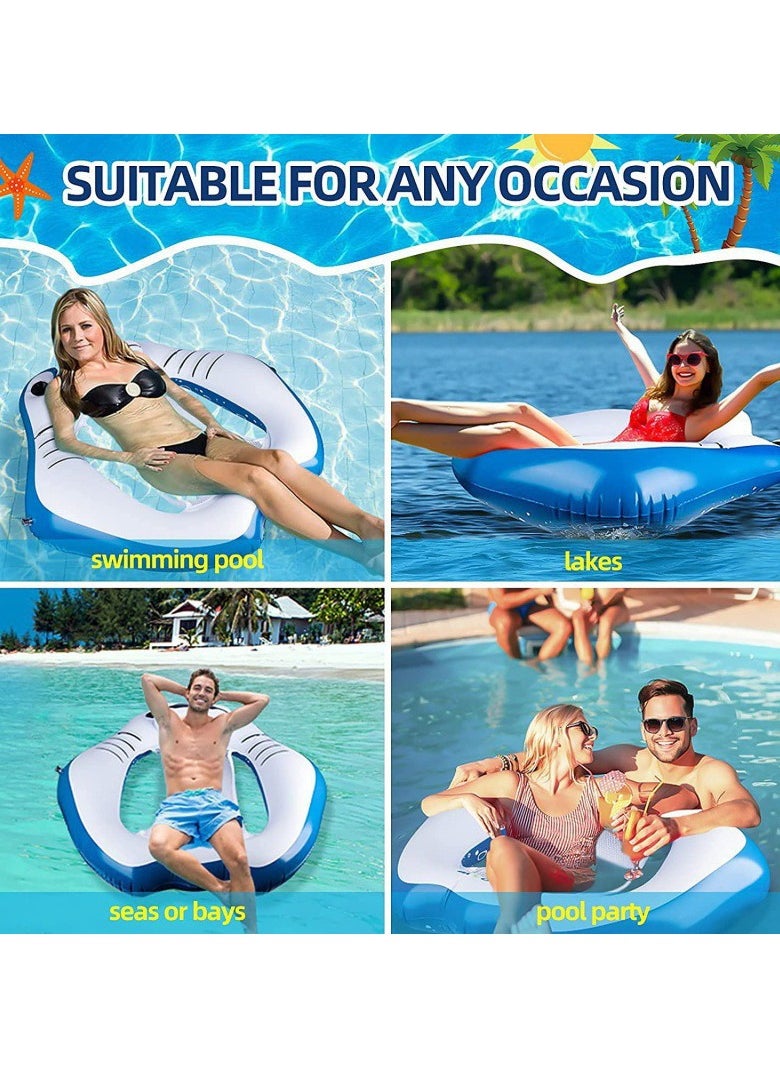 General - Inflatable water manta ray floating chair luminous U-shaped sofa back reclining chair floating bed floating seat ring floating row - Image 1