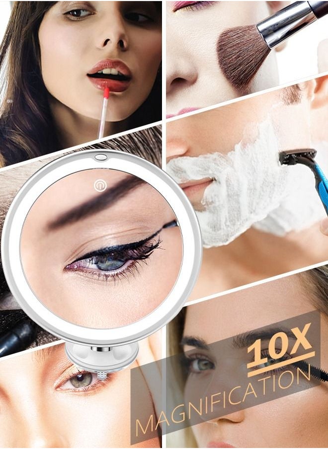 General - 10X Magnifying Mirror with Light, 10x Magnification 3 Light Modes Makeup Mirror with Suction Cups , Lighted Mirror , Smooth and Easy Install ,360 Degree Swivel Joint. - Image 1