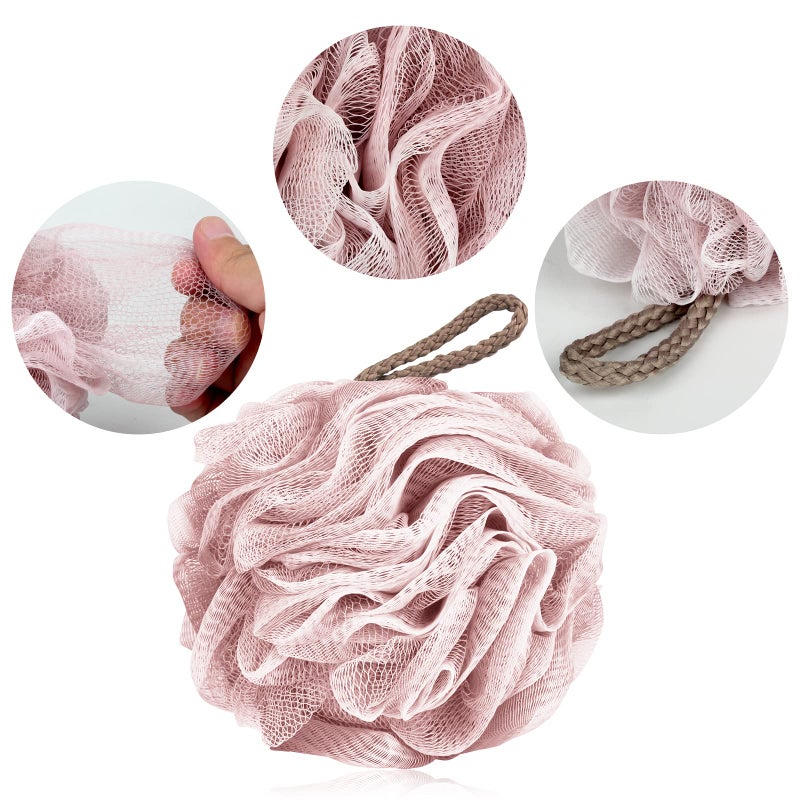 Fu Store Loofah Sponge Shower Loofahs 50g Bath Sponges Mesh Balls 4 Colors for Body Scrubber Exfoliator Wash Back Scrubbers Bathroom Men Women - 4 Pack Cleaning Bathing Accessories - Image 3