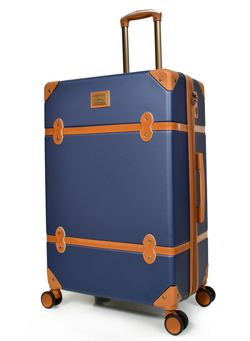 MORANO Classic Morano Travel Bags 4-Pieces with Rotating Wheels and a Safety Lock Sizes : 28''-24''-20''-14 Inch Color (Navy Blue) - Image 3