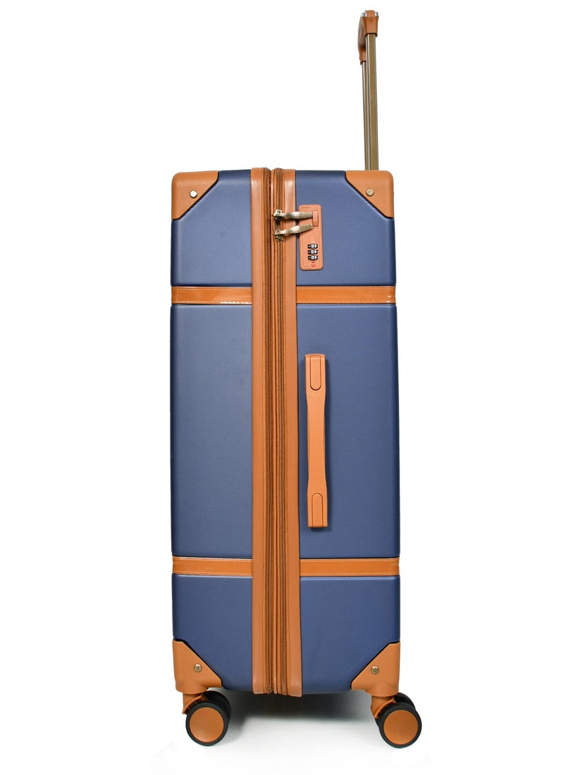 MORANO Classic Morano Travel Bags 4-Pieces with Rotating Wheels and a Safety Lock Sizes : 28''-24''-20''-14 Inch Color (Navy Blue) - Image 5