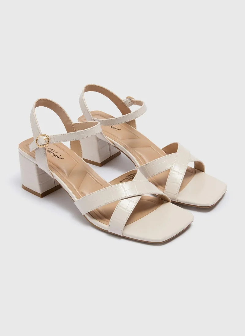 Matalan Stone Croc Finish Block Heels