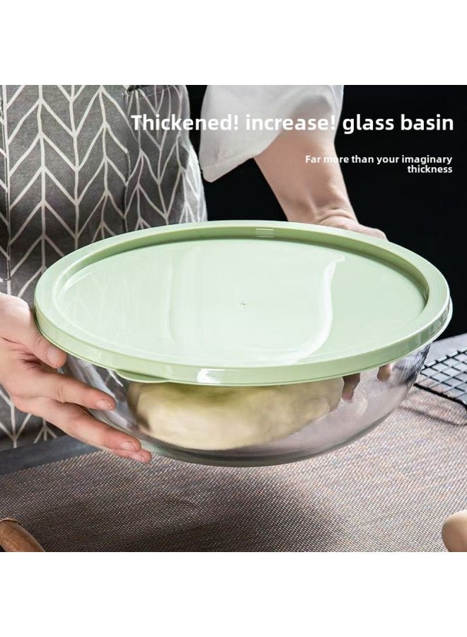 Extra-large Thickened Borosilicate And Basin With Lid Hair Basin Household Noodles Kneading Dough Deepening Transparent Bowl Kitchen Basin-Specifications:5800ml  Without Cap-Color:Transparent Borosilicate Glass Basin - Image 2