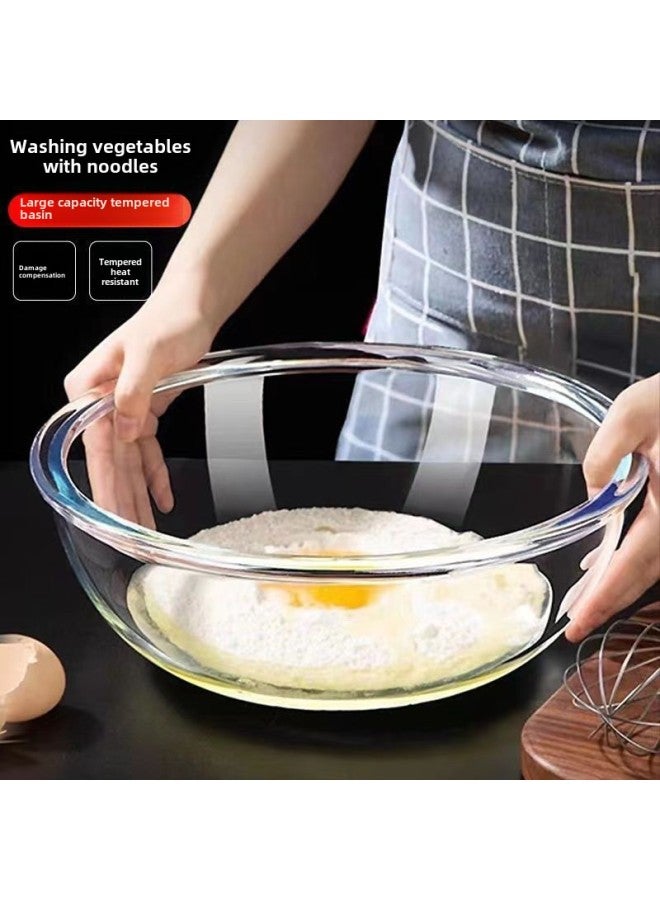 Extra-large Thickened Borosilicate And Basin With Lid Hair Basin Household Noodles Kneading Dough Deepening Transparent Bowl Kitchen Basin-Specifications:5800ml  Without Cap-Color:Transparent Borosilicate Glass Basin - Image 3