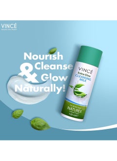 VINCE Extra Glow Cleansing Milk – Deeply Cleanses, Removes Makeup, Dirt & Impurities – Refines Pores, Balances Moisture & Restores Skin Vitality for Soft, Supple Skin – Paraben-Free, 120ml  - Image 2