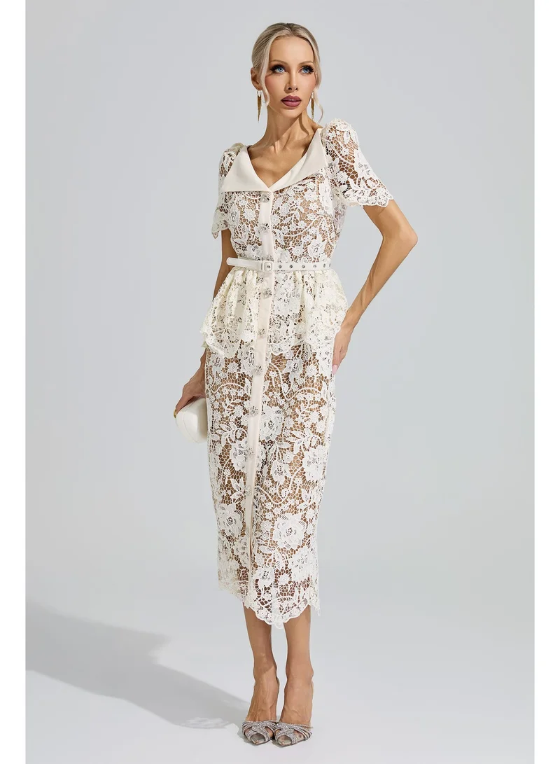 Catchall Kahneman Lace Cocktail Dress
