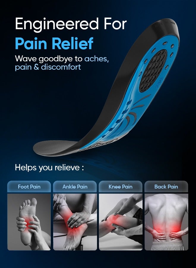 Frido Dual Gel Heavy Duty Trimmable Insoles For Men & Women, Extra Comfort & Support, Anti-Sweat & Shock Absorbent Orthotic Insoles (Pack of 1 Pair) - Image 4