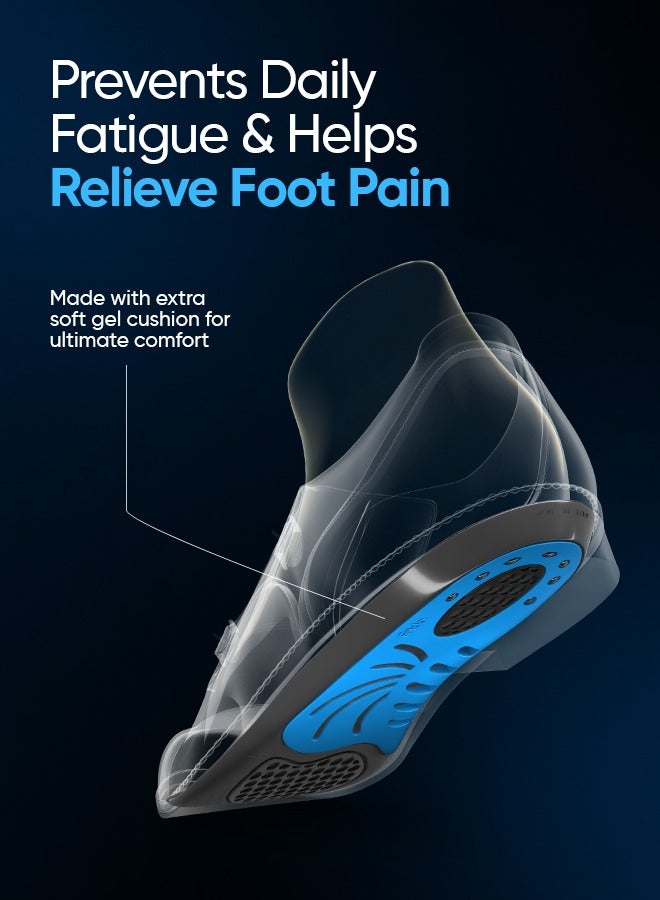 Frido Dual Gel Heavy Duty Trimmable Insoles For Men & Women, Extra Comfort & Support, Anti-Sweat & Shock Absorbent Orthotic Insoles (Pack of 1 Pair) - Image 2