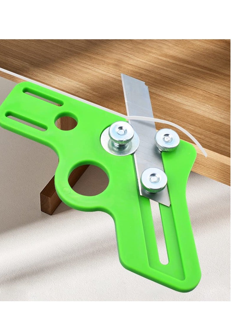 Excefore Edge Trimmer 2 Pieces Edge Trimming Knife Round and Straight Woodworking Veneer Cutter Edge Cutting Tool for Furniture Right Angle Round  - Image 2