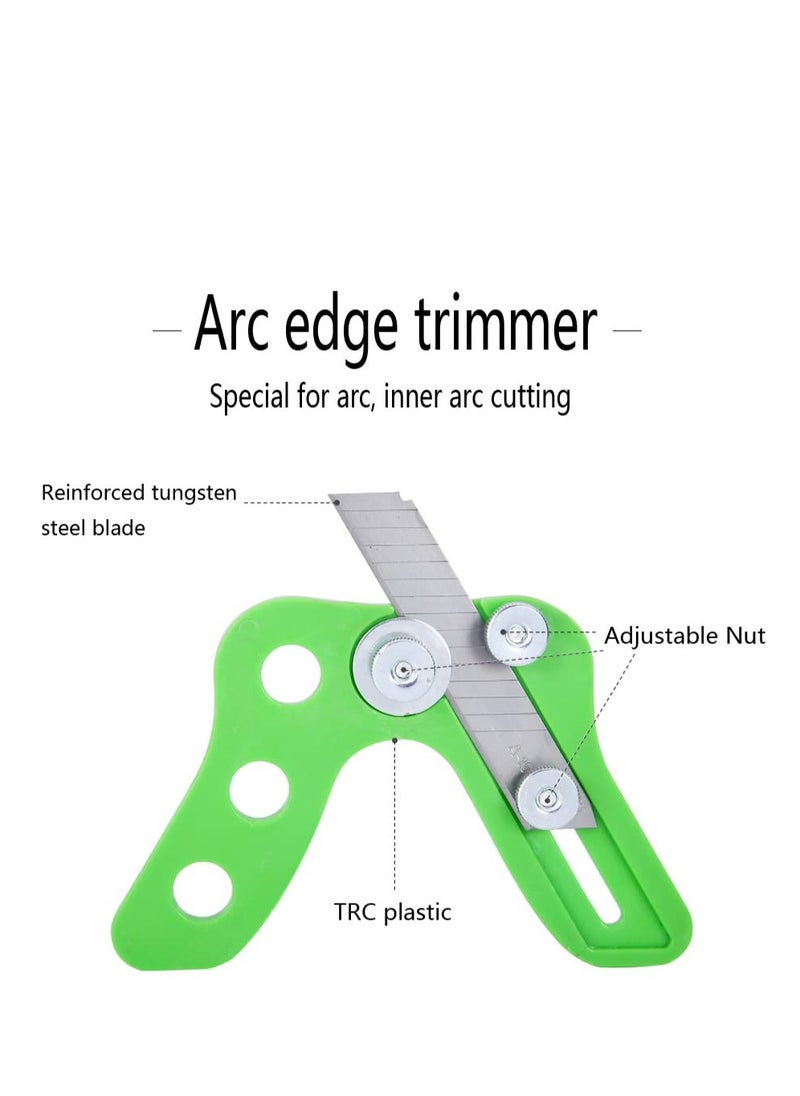 Excefore Edge Trimmer 2 Pieces Edge Trimming Knife Round and Straight Woodworking Veneer Cutter Edge Cutting Tool for Furniture Right Angle Round  - Image 3