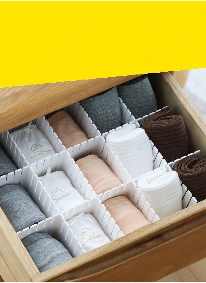 ZCM-HAPPY Set of 24 Plastic Drawer Dividers Free Assortment Drawer Storage Dividers White  - Image 3