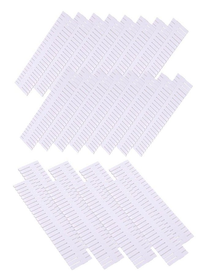ZCM-HAPPY Set of 24 Plastic Drawer Dividers Free Assortment Drawer Storage Dividers White  - Image 1