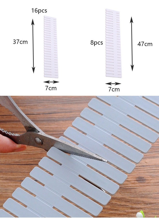 ZCM-HAPPY Set of 24 Plastic Drawer Dividers Free Assortment Drawer Storage Dividers White  - Image 4