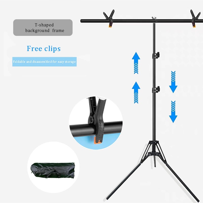 HMTFOTO 5x6.5ft Portable Backdrop Kit with Stand - Includes Carry Bag & Clamps, Foldable Green ScreenBackground for Streaming, Video Recording, Zoom Meetings, Photography - Image 5