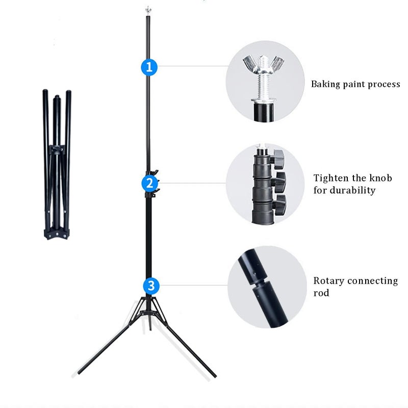 HMTFOTO 5x6.5ft Portable Backdrop Kit with Stand - Includes Carry Bag & Clamps, Foldable Green ScreenBackground for Streaming, Video Recording, Zoom Meetings, Photography - Image 4