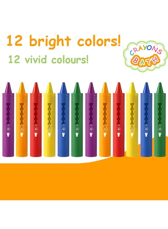 أقلام تلوين الحمام للأطفال، أقلام تلوين غير سامة، لعبة استحمام سهلة التنظيف، أقلام تلوين قابلة للغسل للأطفال الصغار، أعواد طلاء لألعاب الاستحمام في حوض الاستحمام لسهولة التنظيف بالمسح (6 ألوان*2) - Image 3