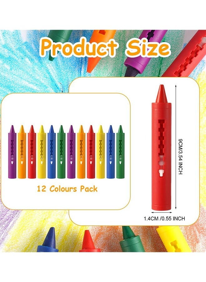 أقلام تلوين الحمام للأطفال، أقلام تلوين غير سامة، لعبة استحمام سهلة التنظيف، أقلام تلوين قابلة للغسل للأطفال الصغار، أعواد طلاء لألعاب الاستحمام في حوض الاستحمام لسهولة التنظيف بالمسح (6 ألوان*2) - Image 2