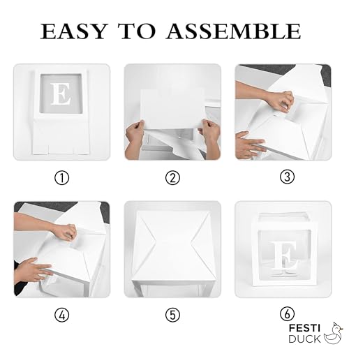 Festi Duck ONE' Balloon Box Set - Stylish Lettered Decor for First Birthday & Aniversary Celebration (One Birthday Box) 28 pcs set (Pink & White) - Image 5