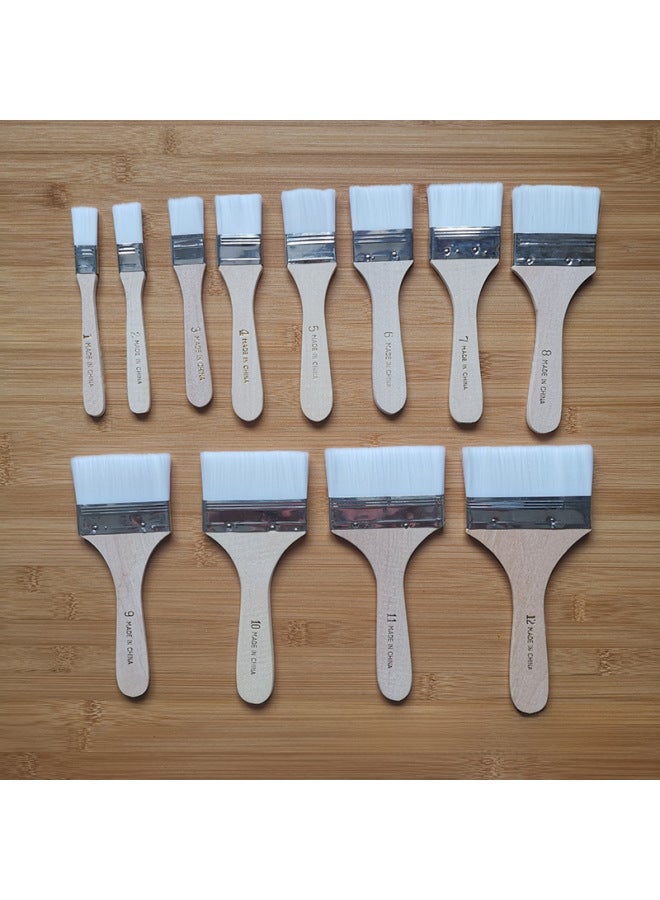 تشوانغ يي فرشاة 1-12 نايلون لطلاء الزيت، فرشاة صغيرة لطلاء الزيت، فرشاة صوف نايلون، فرشاة نايلون، فرشاة شواء - Image 3