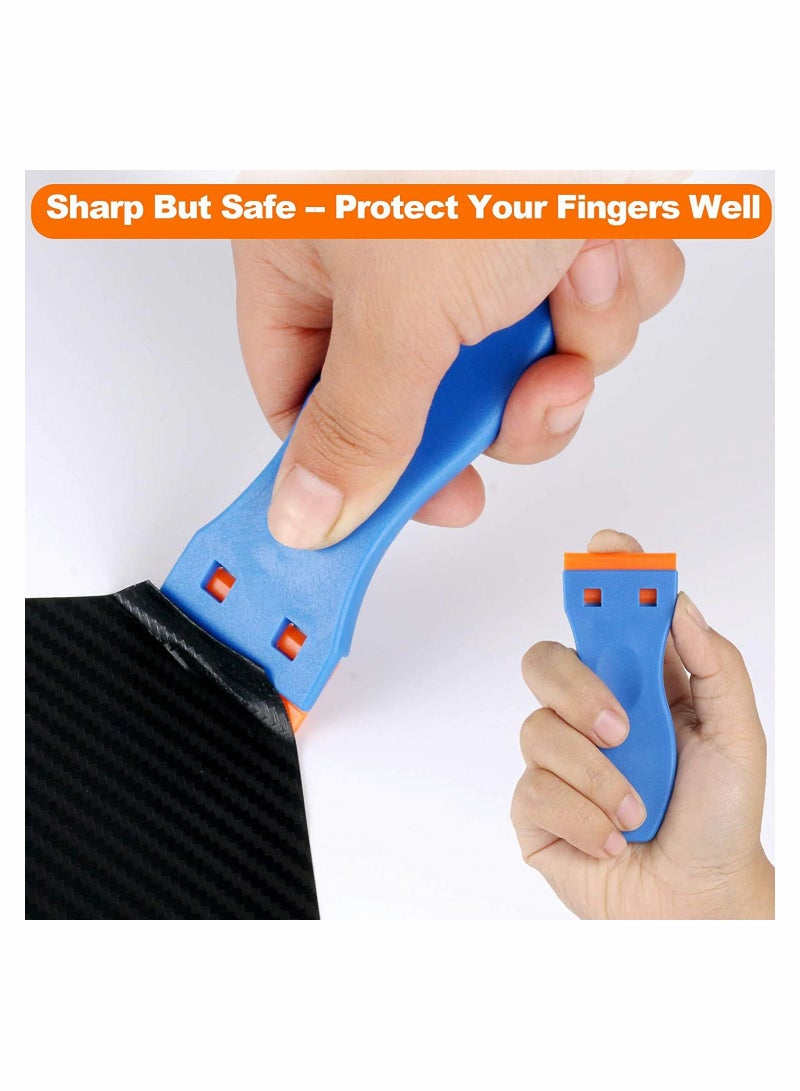 Excefore Plastic Razor Blade Scraper, 2Pcs Scraper Tool with 100Pcs Plastic Blades, Cleaning Scraper Remover for Stickers, Decals, Adhesive, Labels, Paint, Glass, Car, Window, Stove Top, Caulk, No Scratches - Image 3