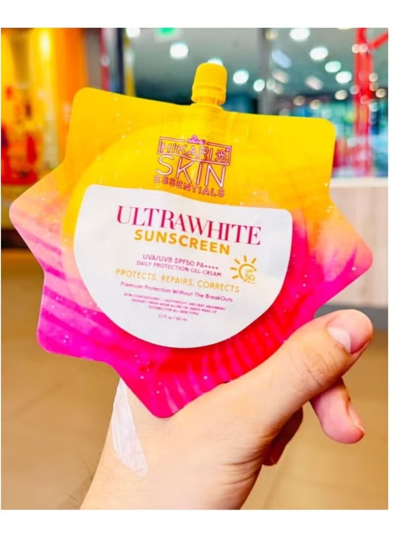 Hikari Skin Essentials UltraWhite Sunscreen UVA/UVB SPF50 PA+++++++, Lightweight Moisturizing Gel Fast Absorbing,  50ml - Image 5